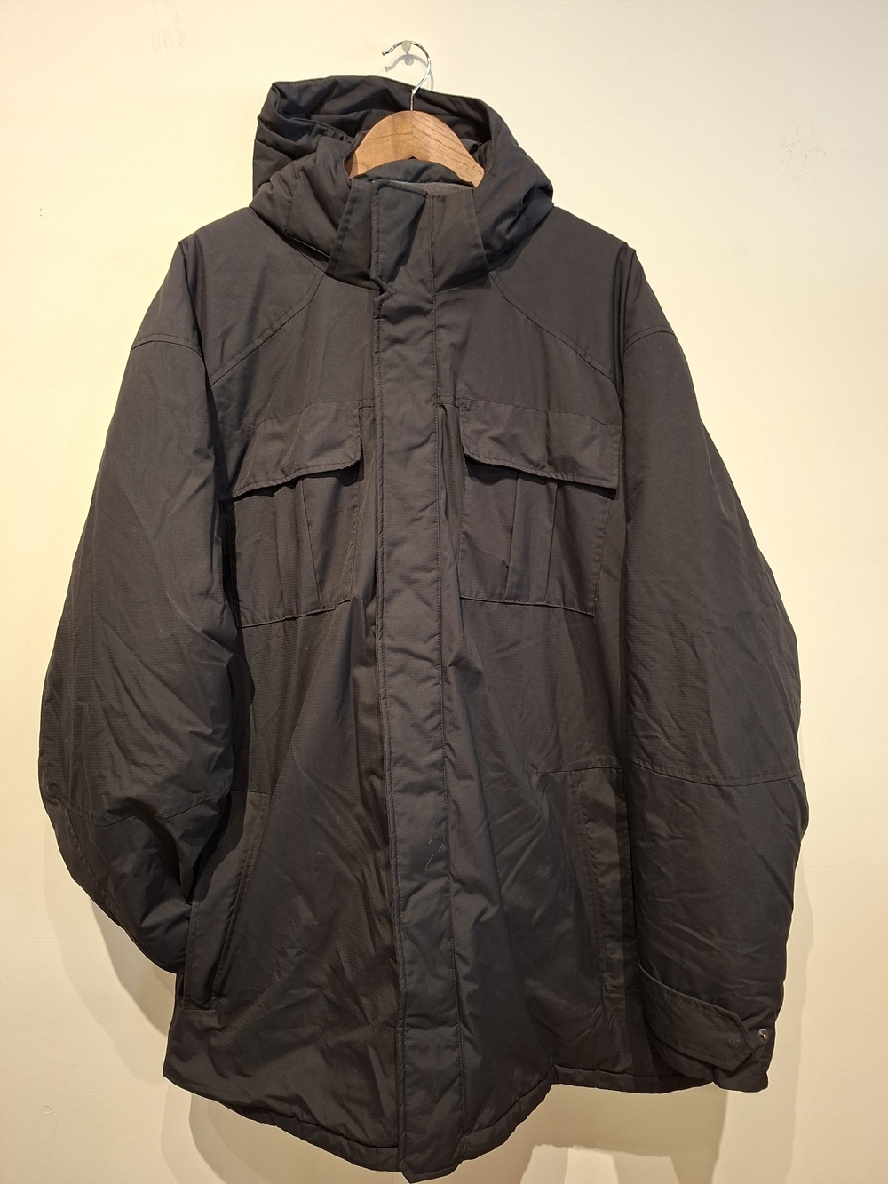 MEC Men's Hooded Black Puffer Coat — Insulated Winter Jacket XXL